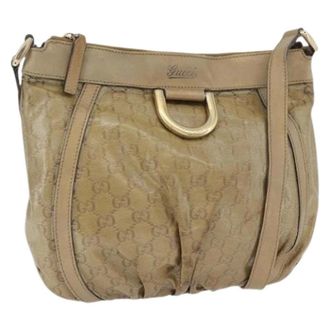 Gucci Pre-owned Vintage GG Canvas Schoudertas - Dames - Pre-owned - Beige - Maat: ONE Size Leer