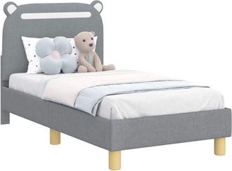 vidaXL Estructura De Cama Para Ni&ntilde;os Peque&ntilde;os Con Cabecera Gris Claro Vidaxl