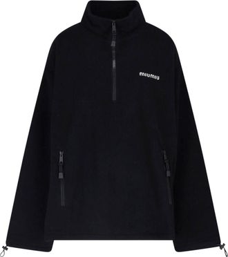 Miu Miu Felpa Logo In Pile
