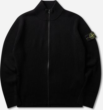 Stone Island Men s Full Rib RWS Wool Zip Sweater Black