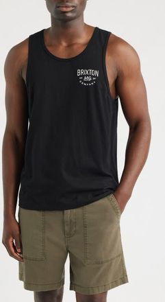 Brixton Fremont Logo Tank Top in Black at Nordstrom, Size X-Large