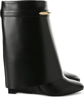Givenchy Schoenen, Dames, Zwart, 38 1/2 EU, Leer, Shark Enkellaarsjes