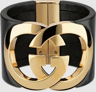 Gucci Interlocking Cuff Bracelet, Gold-toned metal, Gold-toned metal