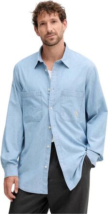A|X Armani Exchange Camisa Bordada con Bolsillo - Shirts - Hombre - Azul - S