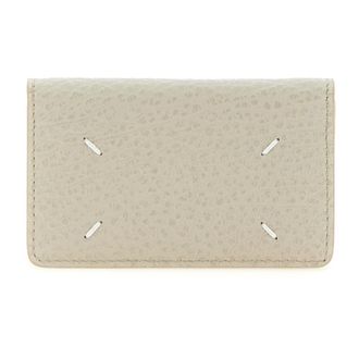 Maison Margiela Embossed Grain Leather Card Holder - male - Maison Margiela - Wallets & Cardholders - Gray - ONE SIZE - Accessories