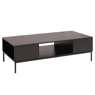 Hhg Estanter&iacute;a Tv Hhg 294, Soporte Tv Mesa Baja Mueble Tv Estante Compartimentos, Melamina Mdf 39x120x60cm, Aspecto Madera Negro