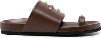 Madison.Maison Tyche Chocolate Toe Ring Sandals - women - Leather - 40 - Brown
