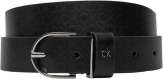 Calvin Klein Zwart Leren Monogram Stijl Riem - Dames - Riemen - Zwart - 95 CM - Leer - Accessoires