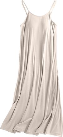 Generic KUIH Women Nightdress with Bra Support Spaghetti Strap Chemises V Neck Nightdresses Modal Nighties V Neck Sleep Dress Womens Negligees Nightgown Women