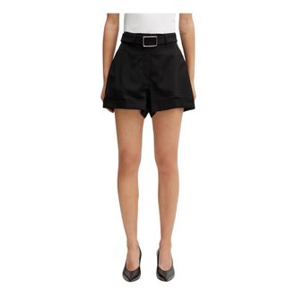 Sportmax Korte Broeken, Dames, Zwart, XS, Wol, Short Shorts