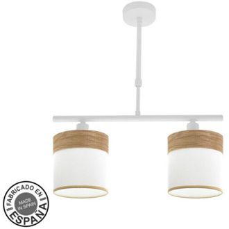 Fabrilamp Lampara Cloe 2xe14 Blanca/blanca-madera Clara Regx43x14 Cm - Fabrilamp