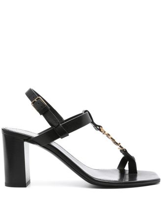 Saint Laurent Cassandra 75 mm sandalen - Zwart