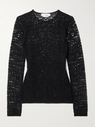 Gabriela Hearst Maglia In Misto Lana E Cashmere Punto A Giorno Evander - Nero
