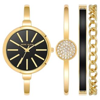 Anne Klein Classic Black Dial Ladies Watch AK-1470GBST