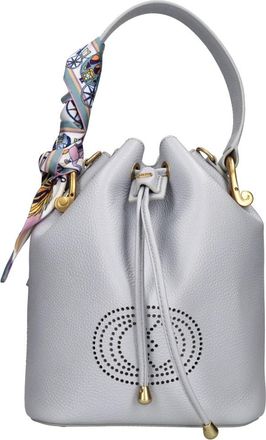 La Carrie Tassen, Dames, Blauw, ONE Size, Leer, Drilled Leather Bag