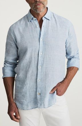 34 Heritage Linen Button-Up Shirt in Blue at Nordstrom, Size Xx-Large