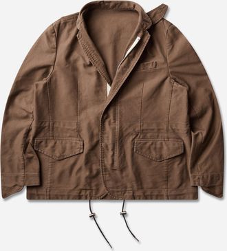 sacai Men s Sueded Cotton Jacket Brown