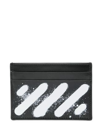 Off-white Diagonal spray stripe cardholder - men - Cotton/Viscose/Calf Leather - One Size - Black