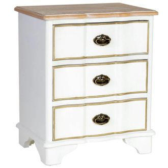 Wanderlust Deco Mesita de noche de madera 50 x 35 x 60h cm