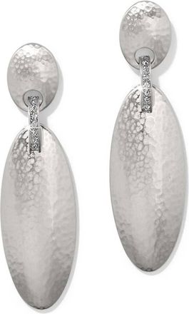 Brighton Womens Elegant Meridian Orbit Oval Post Drop Earrings In Silver