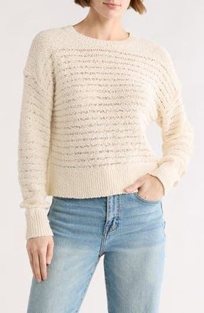 Melrose and Market Open Stitch Cotton Sweater in Ivory Dove at Nordstrom Rack, Size Xx-Small