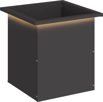 vidaXL Jardinera Para Jard&iacute;n Con Luces Led Negro 40 X 40 X 40 Cm Acero Vidaxl