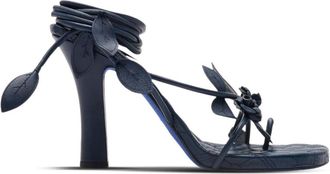 Burberry Ivy Flora leather sandals - women - Lamb Skin/Lamb Skin/Sheepskin/Leather - 37 - Blue