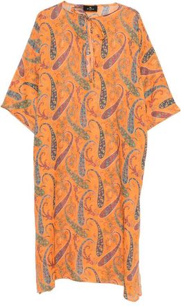 Etro Paisley-pattern Tie-neck Midi Dress