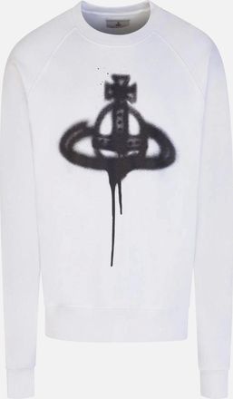 Vivienne Westwood Mens Mens White Vivienne Westwood Spray Orb Raglan Sweatshirt - Size: 40