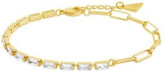 Sterling Forever Hunter Cubic Zirconia Tennis Bracelet in Gold at Nordstrom Rack