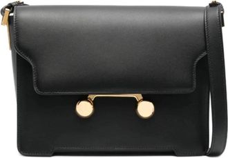 Marni Zwarte kalfsleren schoudertas met studs - Dames - Schoudertassen - Zwart - ONE Size - Leer - Tassen