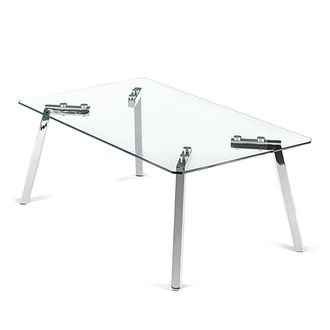 Oresteluchetta Mesa de centro de vidrio templado transparente cm l.100 x p.60 x h.40