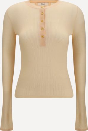 Chlo&eacute; Maglia a costine in lana Woman S