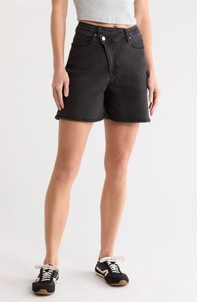Vigoss Cross Waist Bermuda Shorts in Washed Black at Nordstrom Rack, Size 25