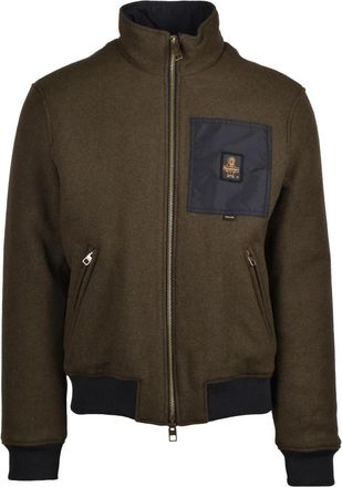 RefrigiWear Wool Blend Bomber Jacket with Zip Closure and Padded Interior