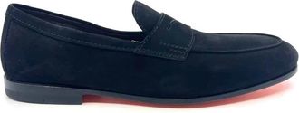 Santoni Mocassin - Heren - Loafers - Zwart - 43 1/2 EU - Leer - Schoenen