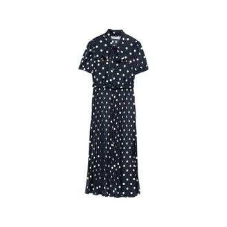 Self Portrait Polka Dot Pleated Midi Dress