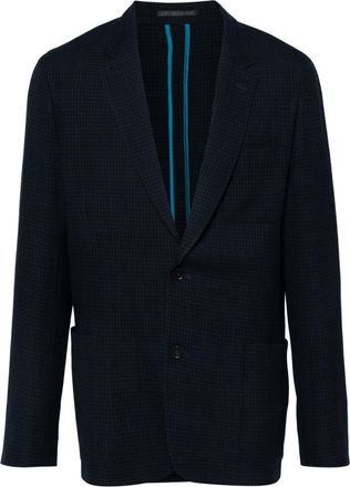 Paul Smith check-pattern blazer - men - Viscose/Elastane/Wool - 50 - Black