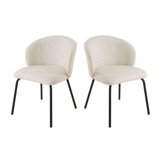 Calicosy Lote de 2 sillas con asiento y respaldo acolchados h78 cm - beige