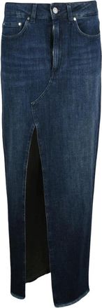 Dondup Lange Denim Rok - Dames - Spijkerrokken - Blauw - W26 - Denim - Rokken