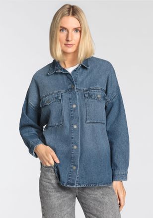 Roxy Jeanshemd ROXY ACTOR STUDIO JK, Damen, Gr. XL (42), N-Gr, blau (denim), Denim/Jeans, Obermaterial: 100% Baumwolle, Manschette mit Druckknopf, Hemden J