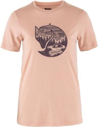 Fj&auml;llr&auml;ven Abisko Wool Fox S/S Merinoshirt f&uuml;r Damen | rosa/beige