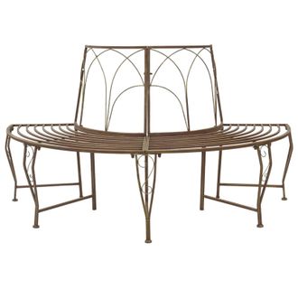 vidaXL Banco De &Aacute;rbol 4-n&uacute;mero De Plazas 160 X 80 X 89 Cm Acero Vidaxl