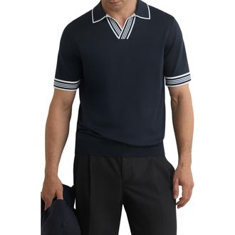 Reiss Poole Tipped Polo in Navy at Nordstrom, Size Xx-Large
