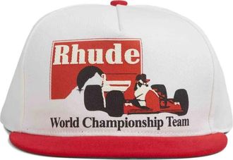Rhude logo-detail baseball cap - White