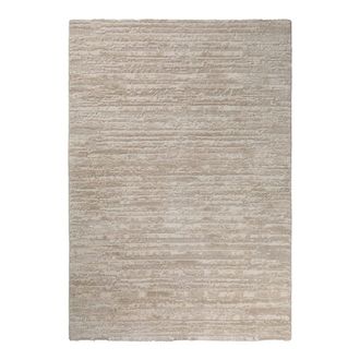 Wecon Home Alfombra de dise&ntilde;o rayas irregulares y relieve en tonos beige 160x230