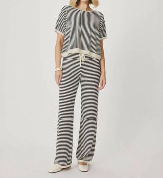 Splendid Christa Stripe Sweater Pant In Mood Indigo