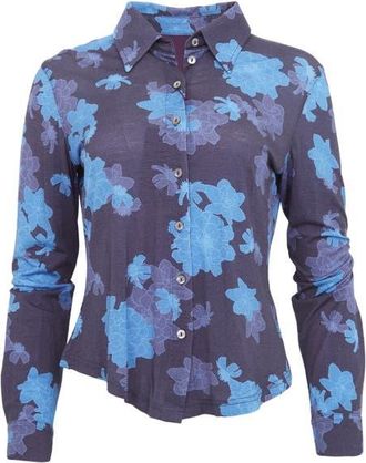 Lords of Harlech Scarlet Merino Wool Shirt in Softbloom Navy at Nordstrom, Size Xx-Large