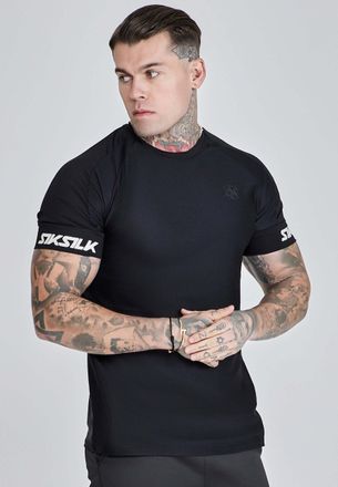 Siksilk T-Shirt SIKSILK Siksilk T-Shirt Active Tech T-Shirt, Herren, Gr. L, schwarz, Obermaterial: 78% Nylon NY. 22% Elasthan EL., Shirts T-Shirt