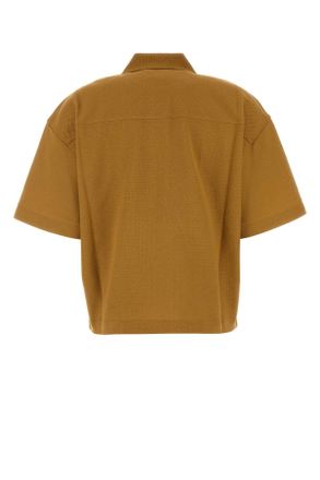 Saint Laurent Womens Ochre Piquet Oversize Polo Shirt Mielfonce Exterior: Cotton T-shirts And Polos